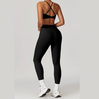 Σετ Κολάν STELLA X-Back Crop Top - Μαύρο 