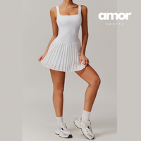 TARA Pleated Skirt Body Dress - White