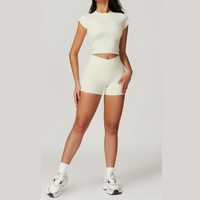 Sustainable Short Sleeve Short Set - Cream White