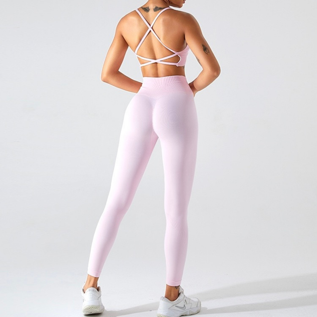 Comfy Crop Top Stylish Legging Set - Pink