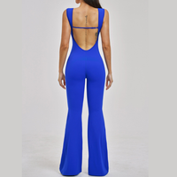 NINA Open Back Flare Jumpsuit - Electric Blue