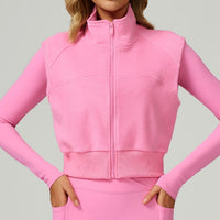 Cozy Winter Fleece Lined Vest Top -Pink