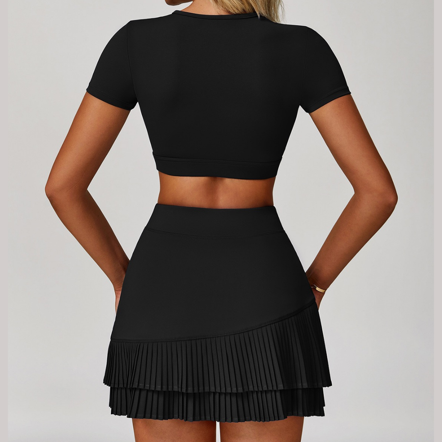 Cici Stylish Tennis Short Set - Black