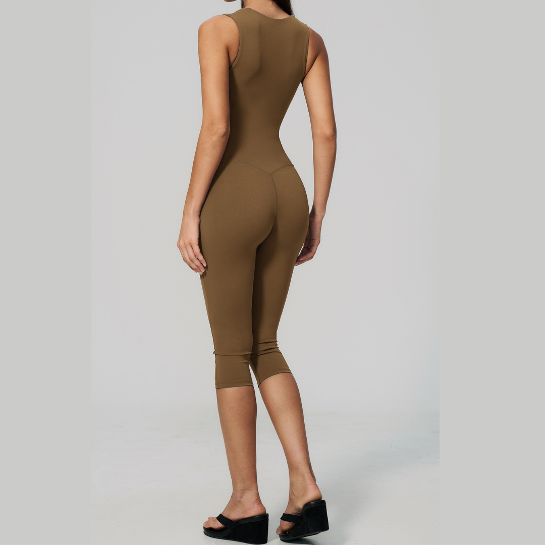 Adel Stylish Elegant Jumpsuit - Coffee