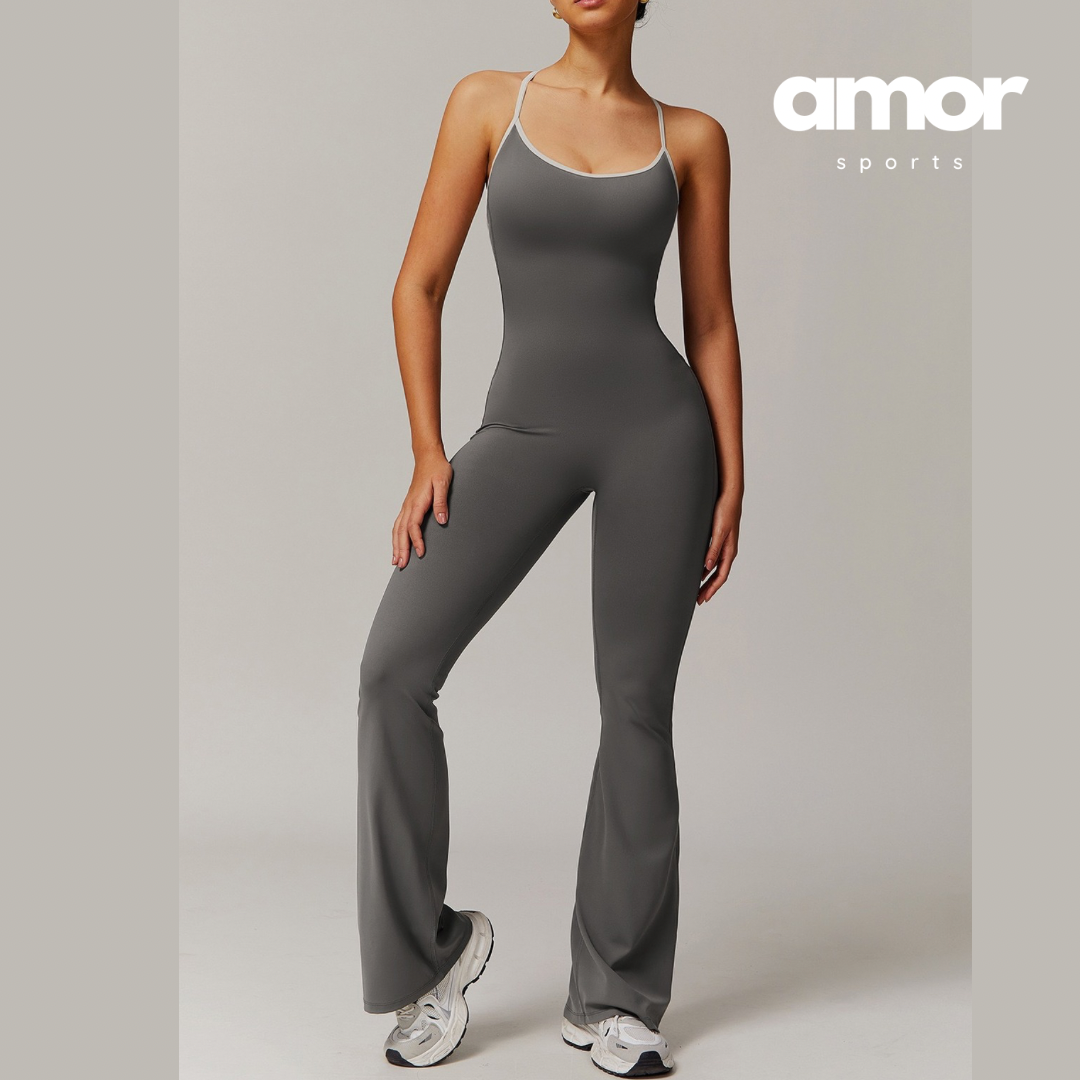 CELIN Sexy Backless Jumpsuit - Grey