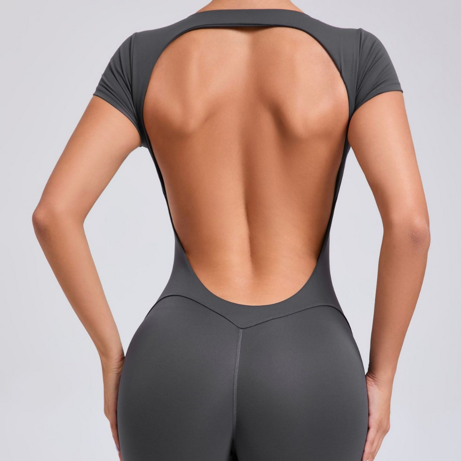 Sabrina Backless Stylish Jumpsuit - Coal Grey