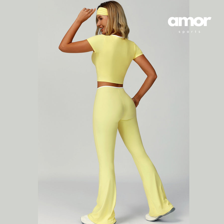 YOYO Flared Legging Set - Lemon