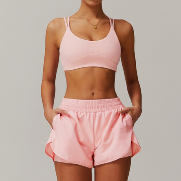 Summer Breeze Crop Top Short Set - Pink