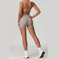 STELLA X-Back Crop Top Short Set - Ice Latte