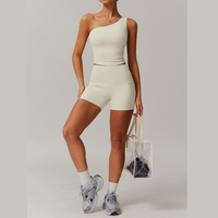 NANA Premium Single Shoulder Short Set - Beige