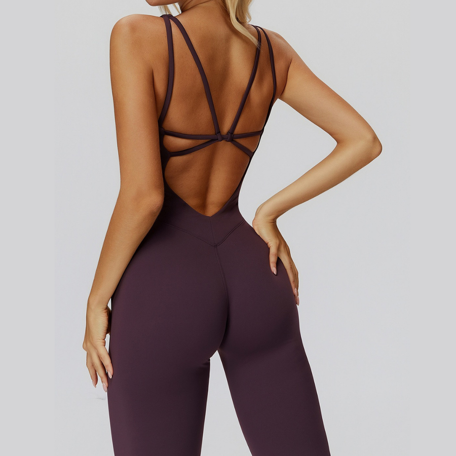 Butterfly-Back Premium Jumpsuit - Purple