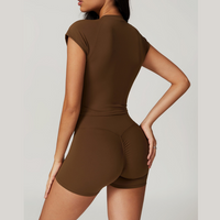 Σετ Sustainable Short Sleeve Short Set - Καφέ 