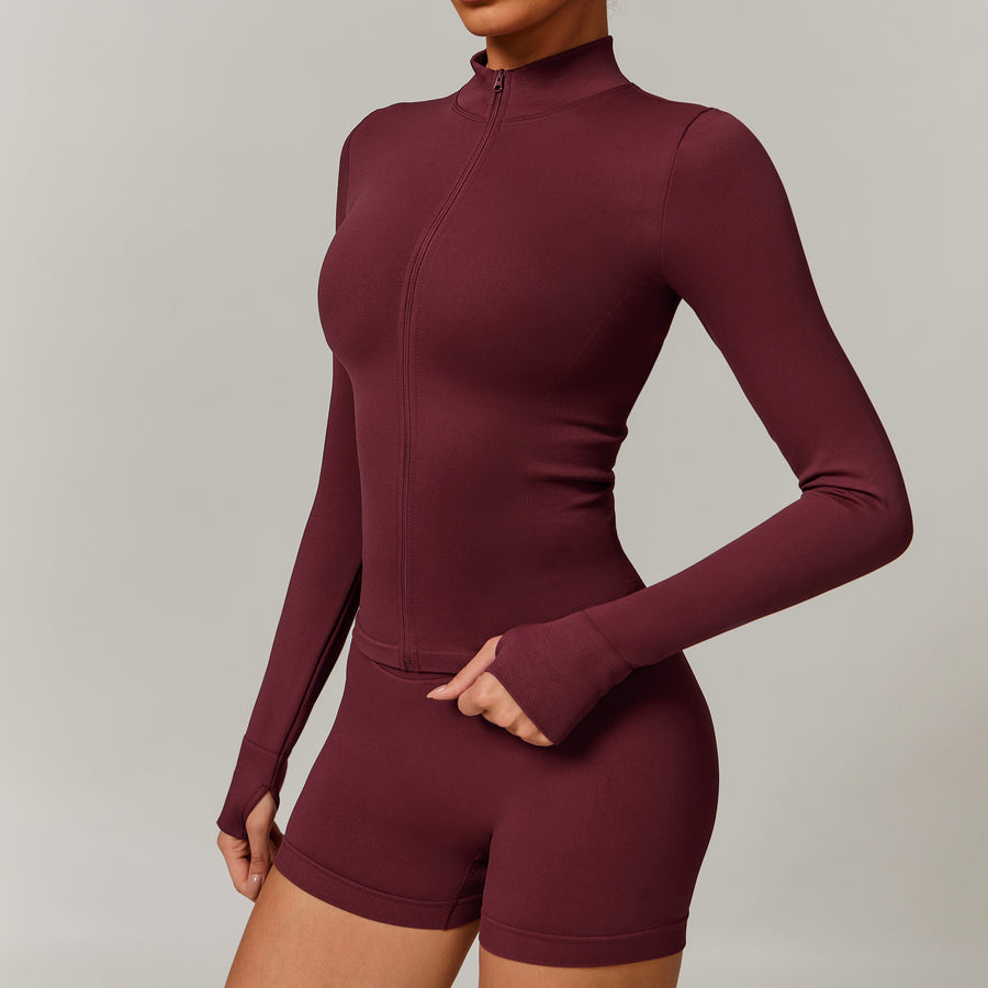 Sino Seamless 3pcs Short Set - Burgundy