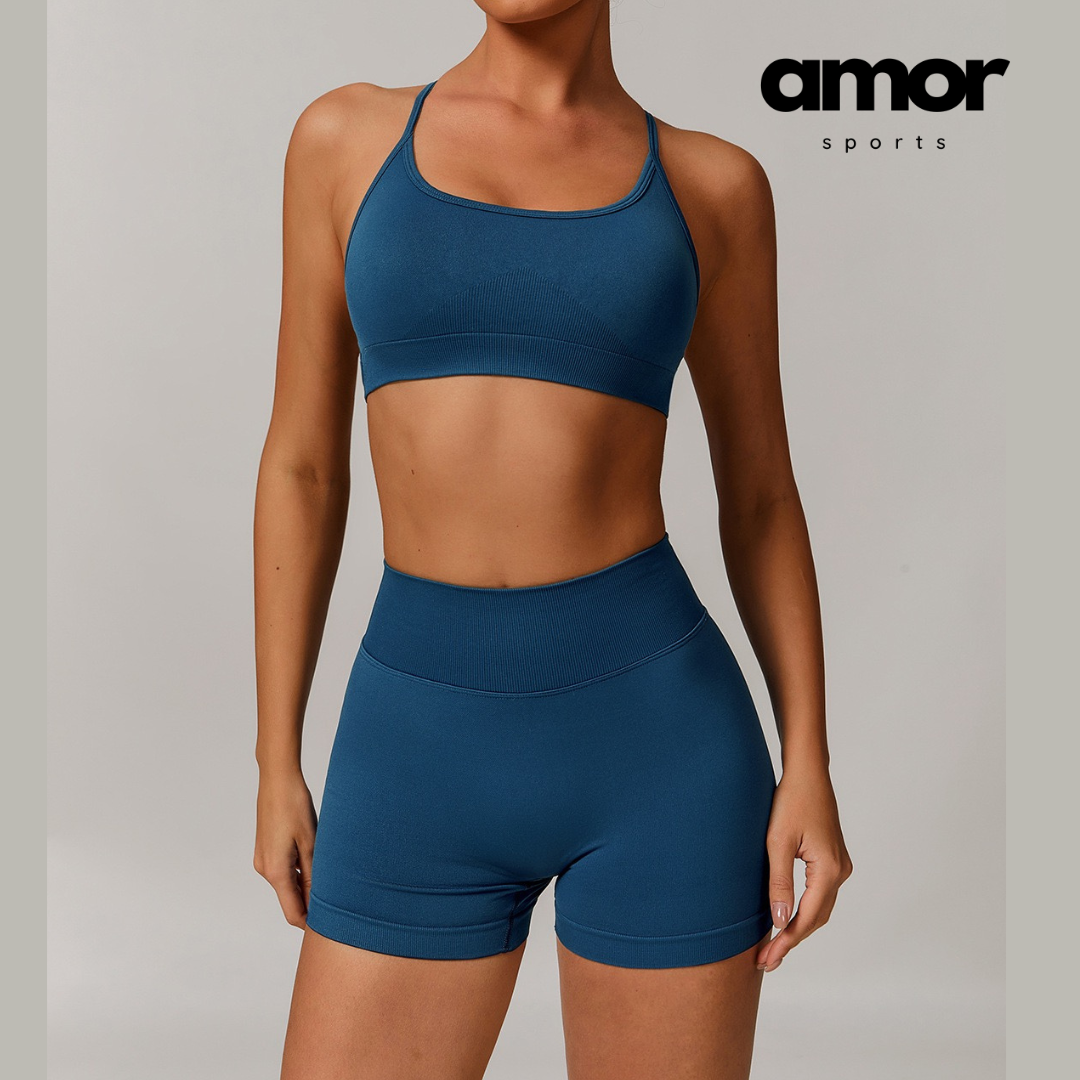 Sino Seamless Stylish Short Set - Blue