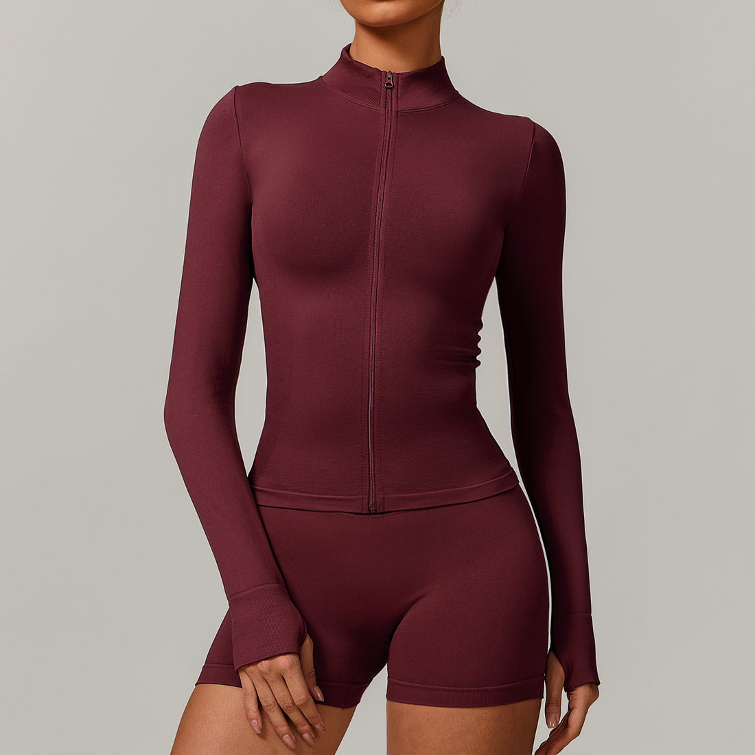 Sino Seamless 3pcs Short Set - Burgundy