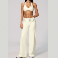 ENA Polka Dot Flared Legging Set - Cream White