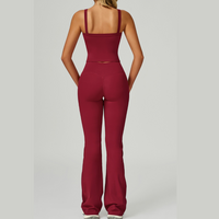 Carly Stylish Vest Top Legging Set - Burgundy