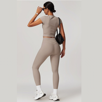 Completo leggings a maniche corte STELLA - Ice Latte