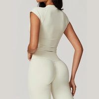 Σετ κολάν Sustainable κοντά μανίκια - Κρεμ Λευκό 