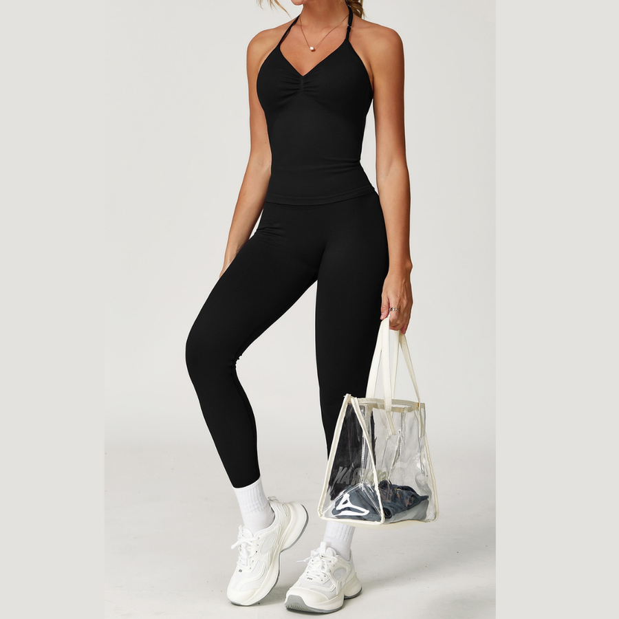 Angela Seamless Sculpt Legging Set - Black