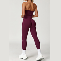 Angela Seamless Sculpt Legging Set - Burgundy