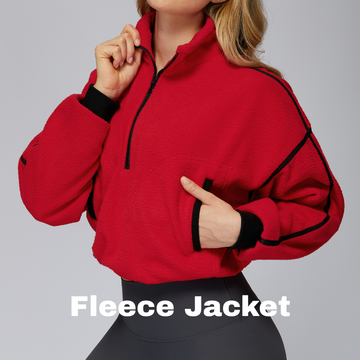 Fluffy Winter Adjustable Fleece Jumper - Red