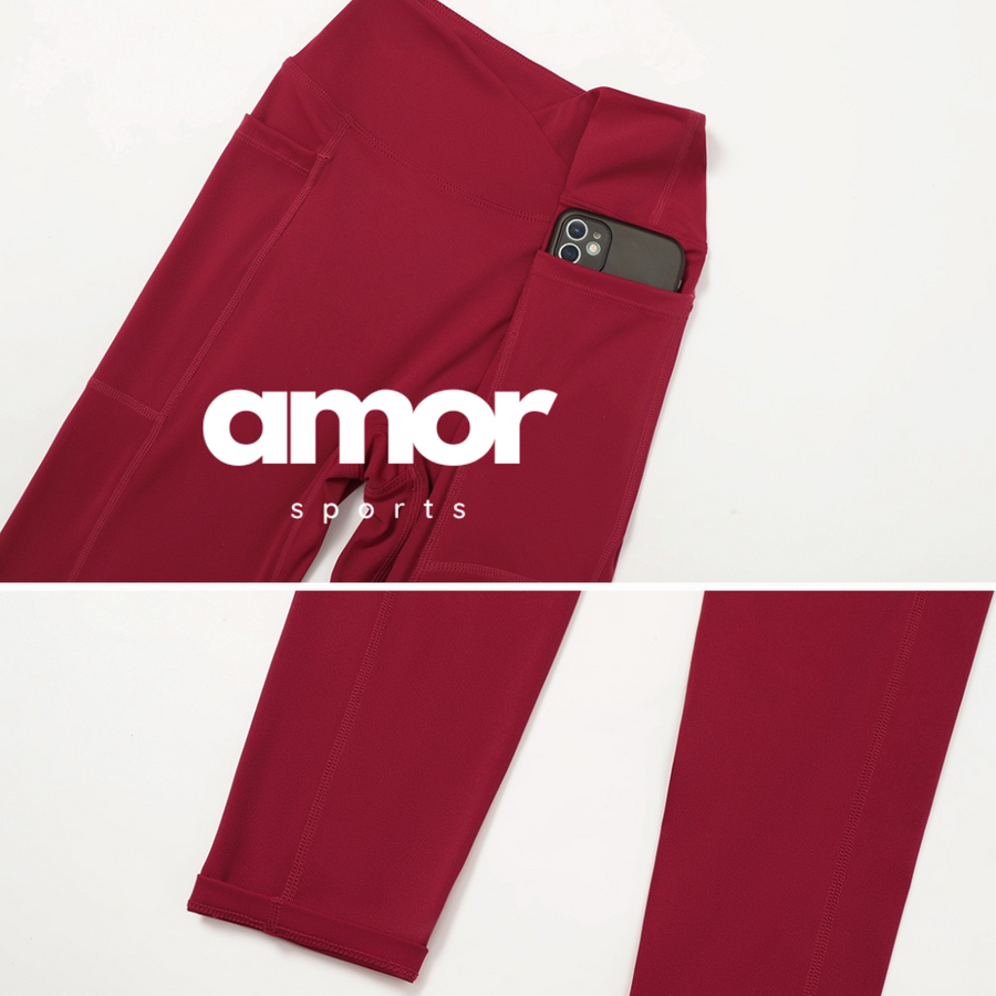 Carly Stylish Vest Top Legging Set - Burgundy