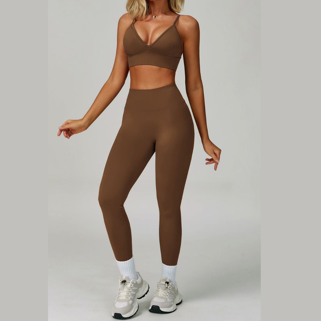 Sculpt & Slay Seamless Legging Set - Coffee