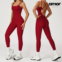 Ολόσωμη Φόρμα DIVA με Σταυρωτή Πλάτη - Κόκκινη