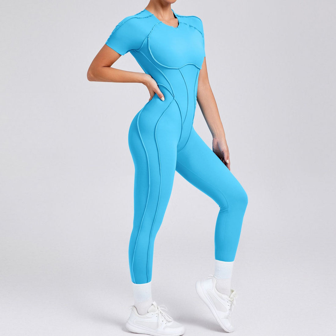 ANNA Scrunch Sexy Jumpsuit - Blue