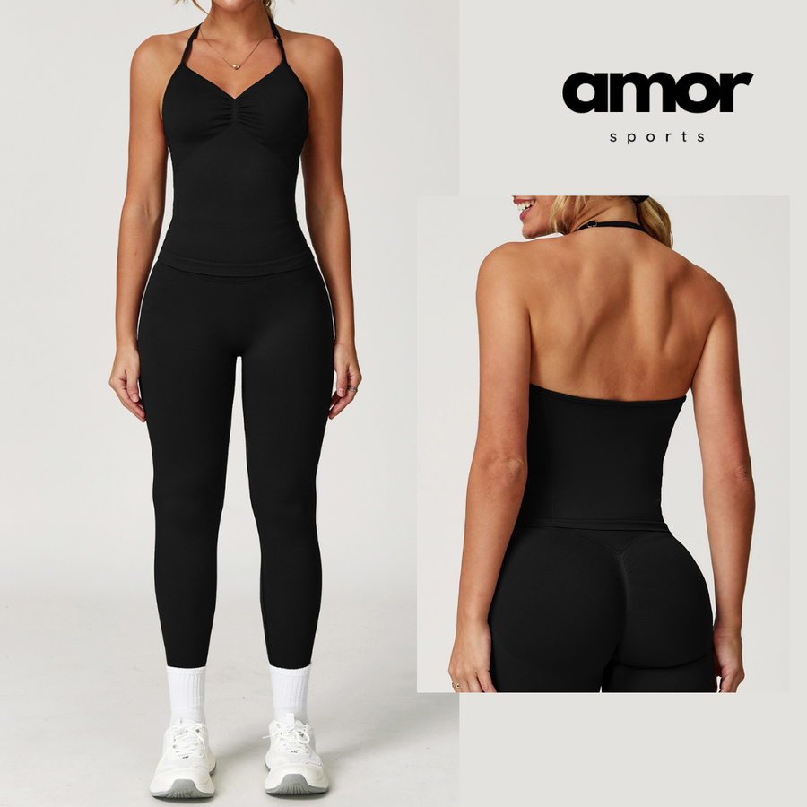 Angela Seamless Sculpt Legging Set - Black