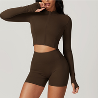 Cloudy Soft Line - 3pcs Coffee Short Set