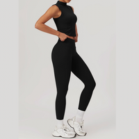 LILA Chic Vest Top Legging Set - Black