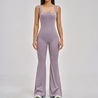 NINA Open Back Flare Jumpsuit - Dusty Grapes