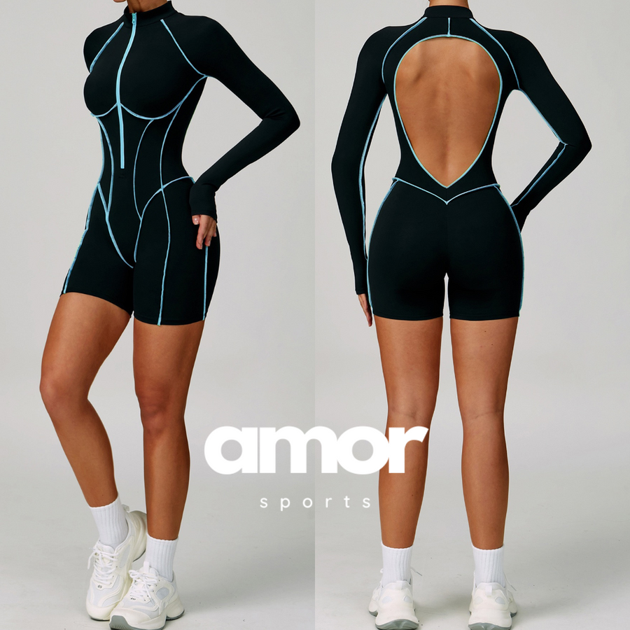 Electric Sexy Romper - Black Blue