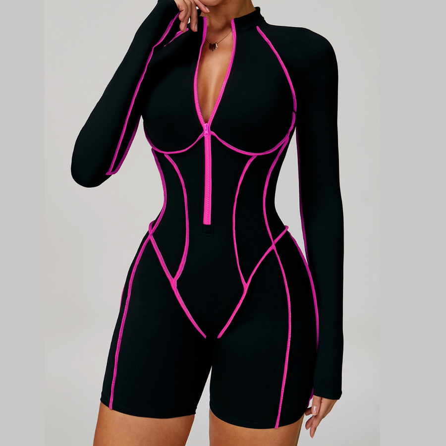 Electric Sexy Romper - Black Pink
