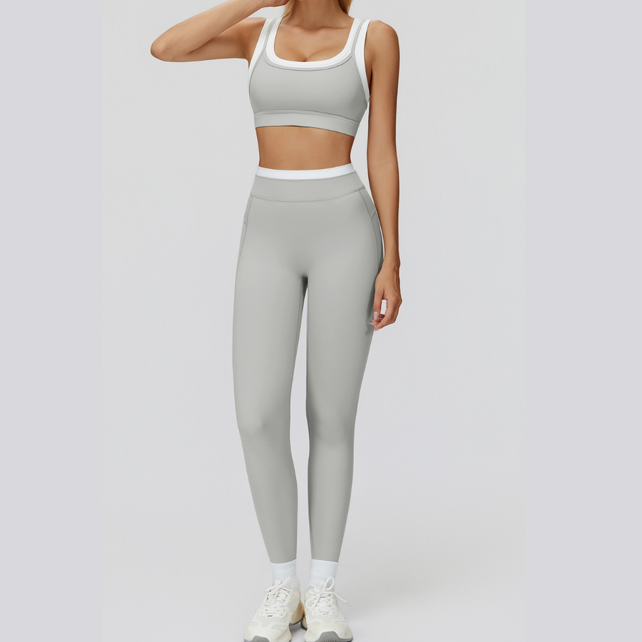 AQUA Stylish 2pcs Legging Set - Grey