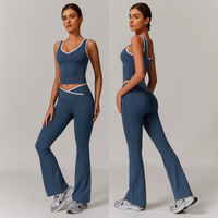 QUEENI Vest Top Legging Set - Blue