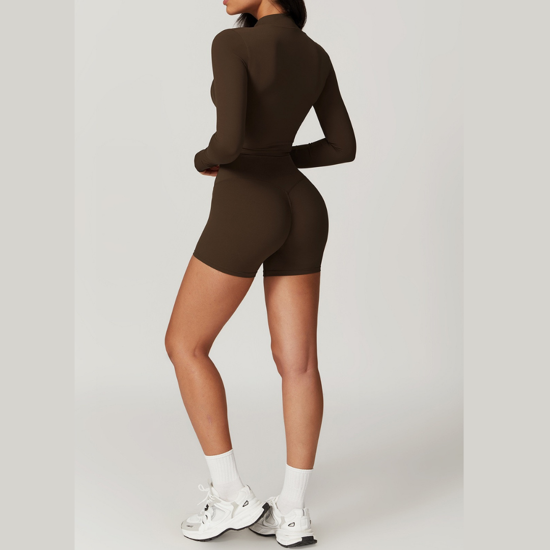 Cloudy Soft Line - 3pcs Coffee Short Set