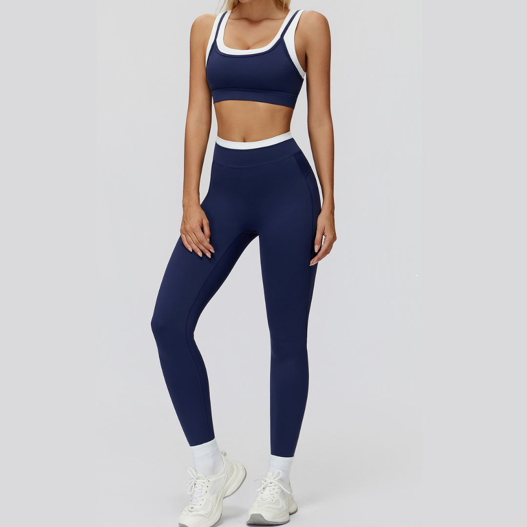 AQUA Stylish 2pcs Legging Set -Navy