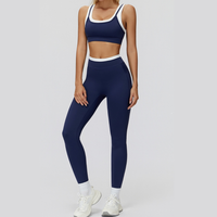 AQUA Stylish 2pcs Legging Set -Navy