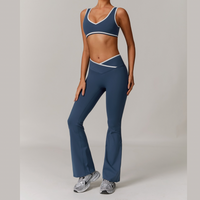 QUEENI Stylish Flared Legging Set - Blue