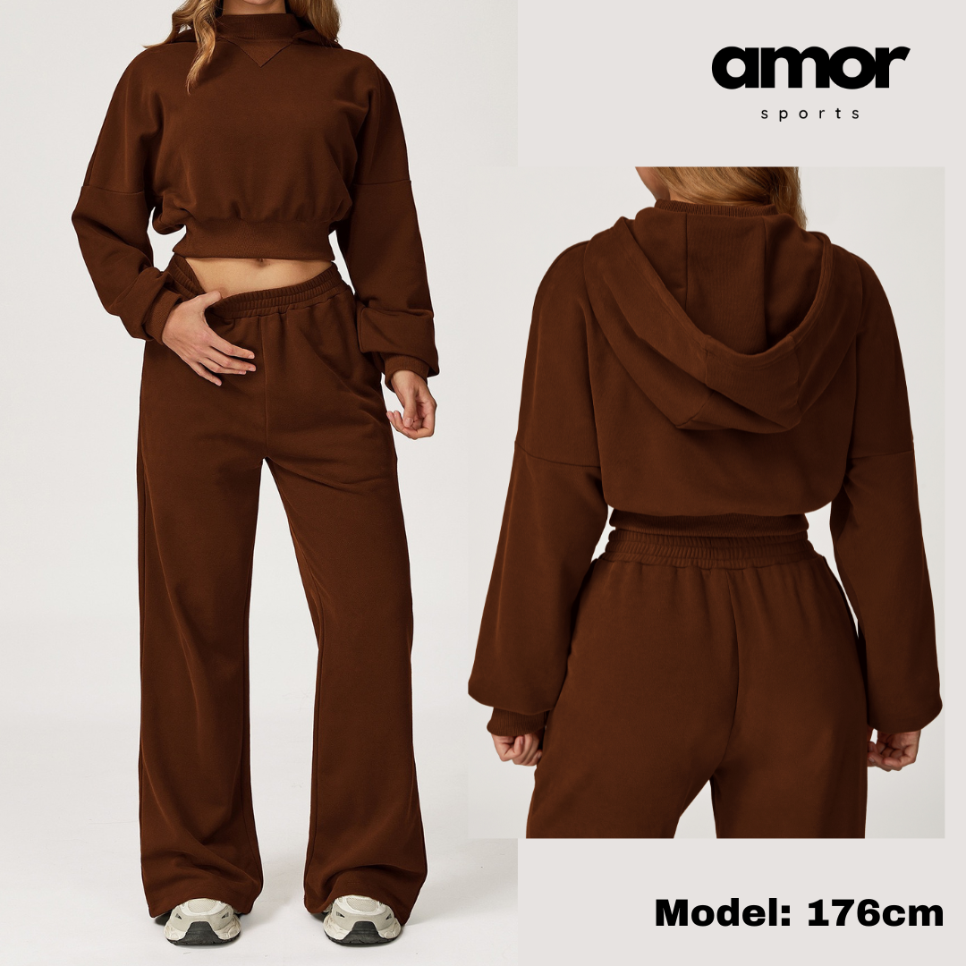 Daisy Winter Flared Lounge Set - Coffee