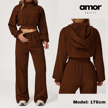 Daisy Winter Flared Lounge Set - Coffee