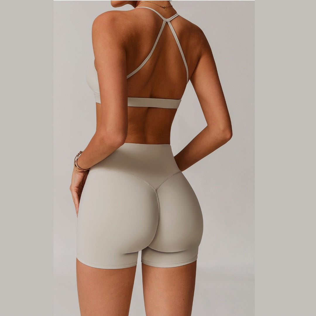 Reggiseno sportivo comodo ELINA con set corto - Beige