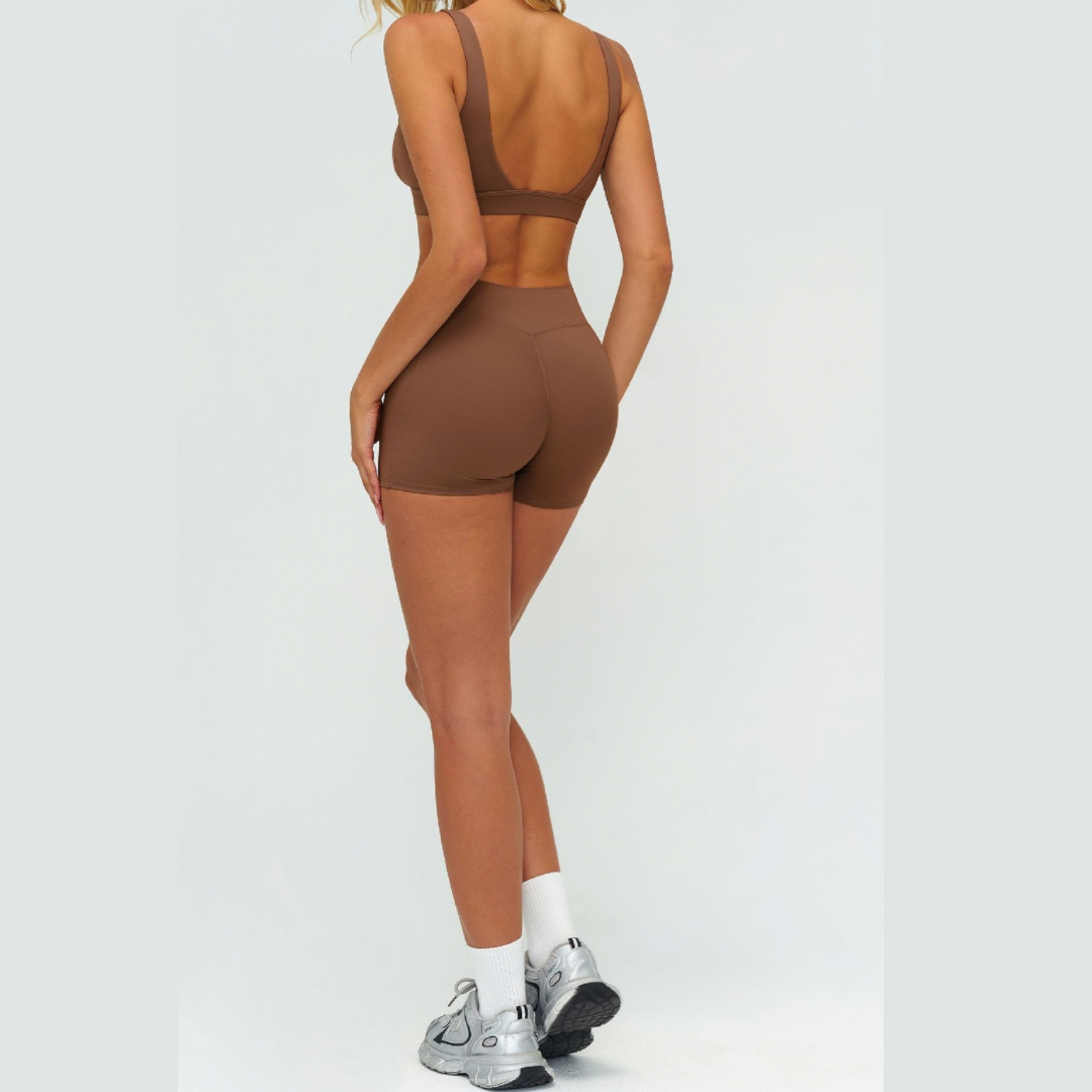 Sculpt Fit V-shape Short Set - Brown