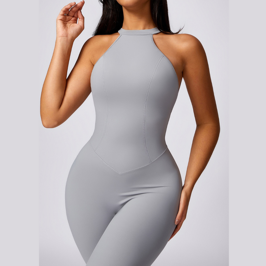 Effortless Stylish Scrunched Jumpsuit - Gray