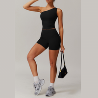 NANA Premium Single Shoulder Short Set - Black