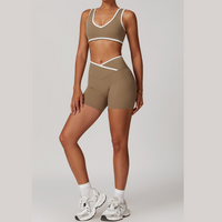 QUEENI Stylish Short Set - Brown