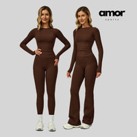 NEINEI Autumn Legging Set - Coffee